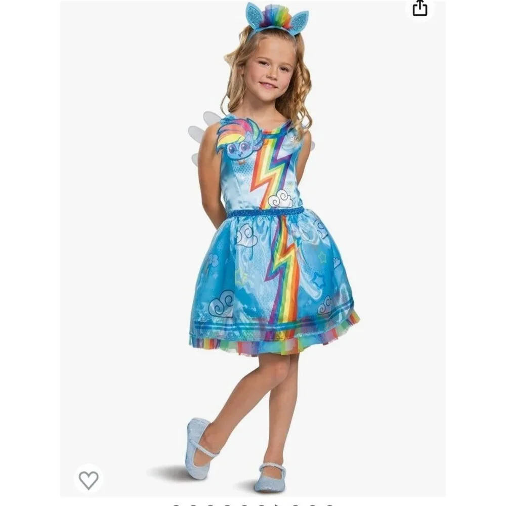 My Little Pony Rainbow Dash Costume Girls Size Medium (8-10) Halloween, Dress Up